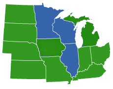CJM Lighting & Electrical serves these states in the upper Midwest