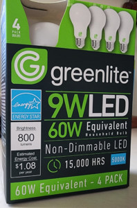 Lumens are typically displayed on the front or back of the light bulb packaging